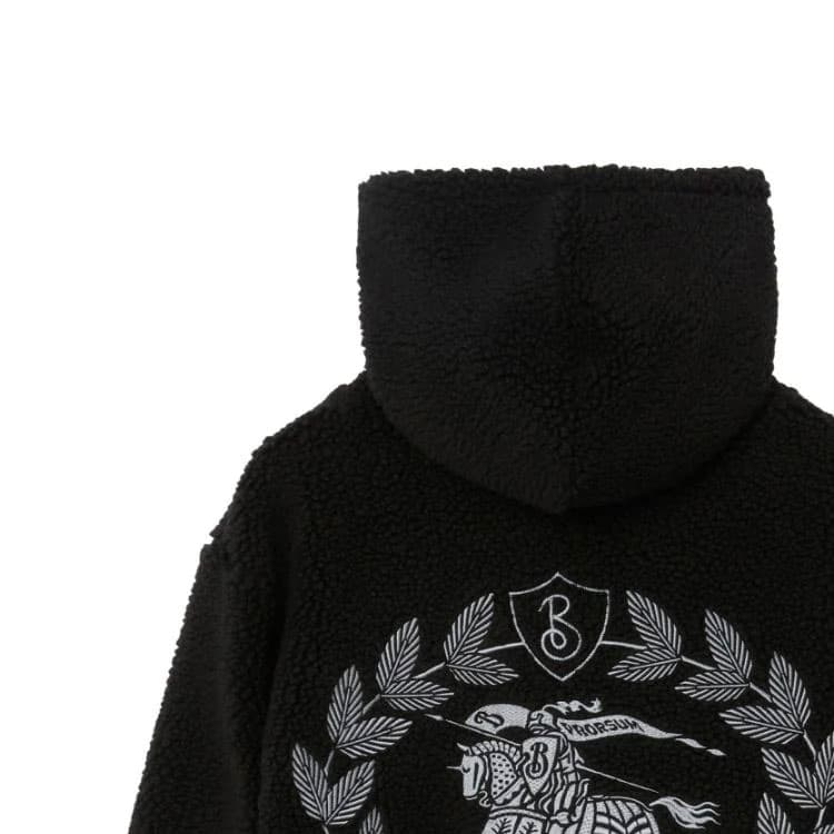 Burberry Толстовка с вышивкой логотипа, капюшоном, повседневная, черная, детская, осень-зима 2023 - изображение 6