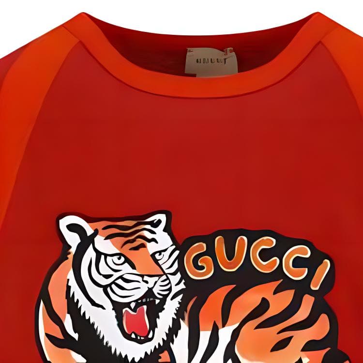 Футболка GUCCI Kids SS22 Tiger Print T-Shirt - изображение 4