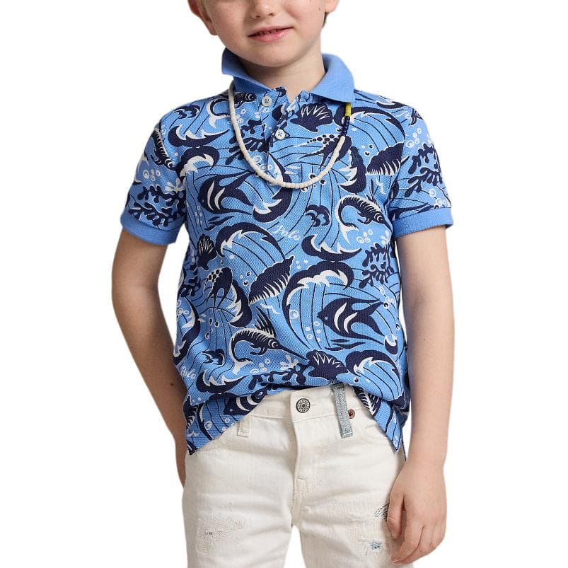 Футболка Polo Ralph Lauren Поло SS24 Синий Детский - изображение 3