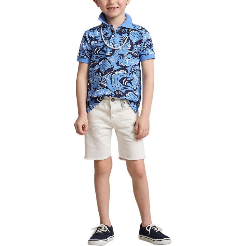 Футболка Polo Ralph Lauren Поло SS24 Синий Детский - изображение 4