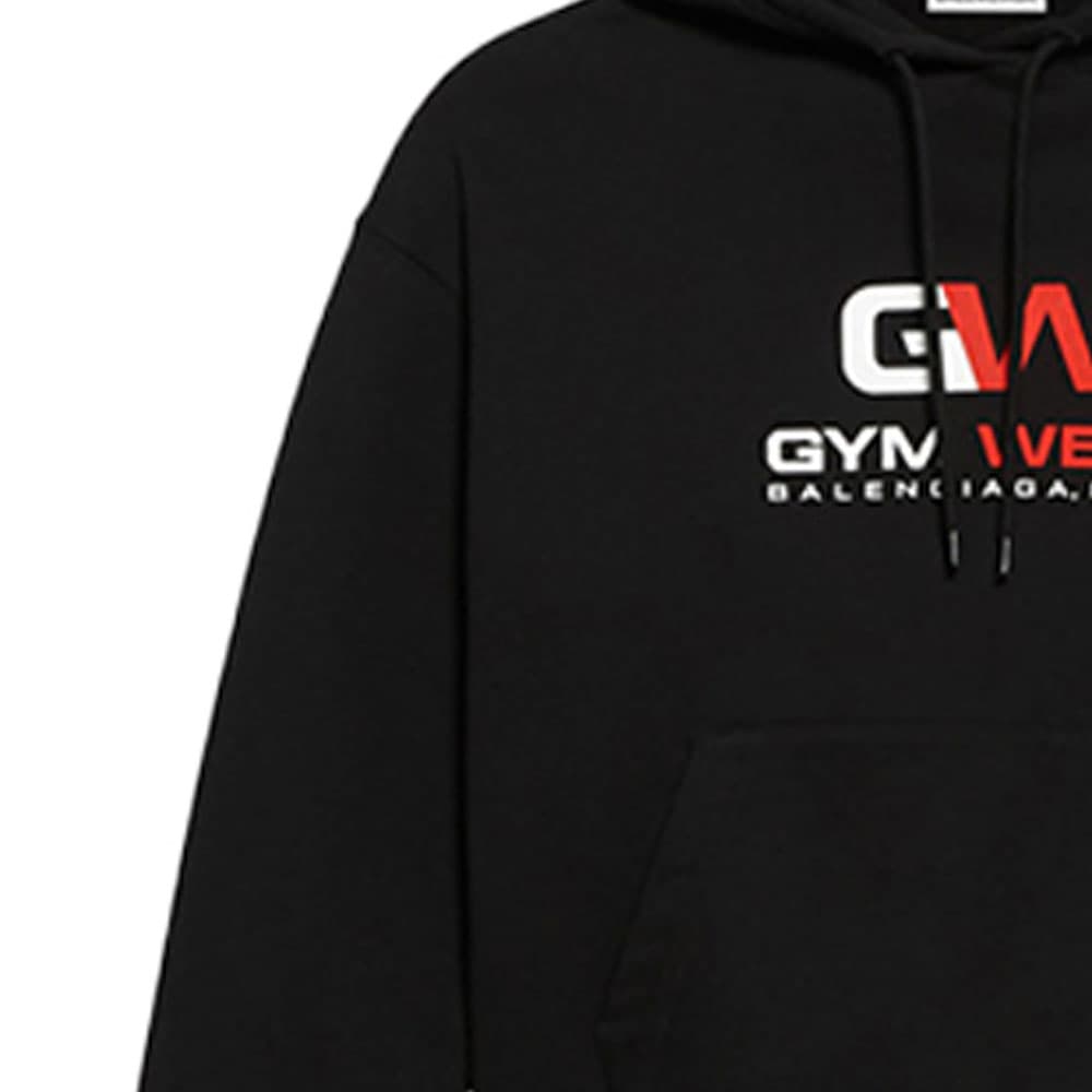 Худи Balenciaga Letter Embroidered Hoodie Black - изображение 7