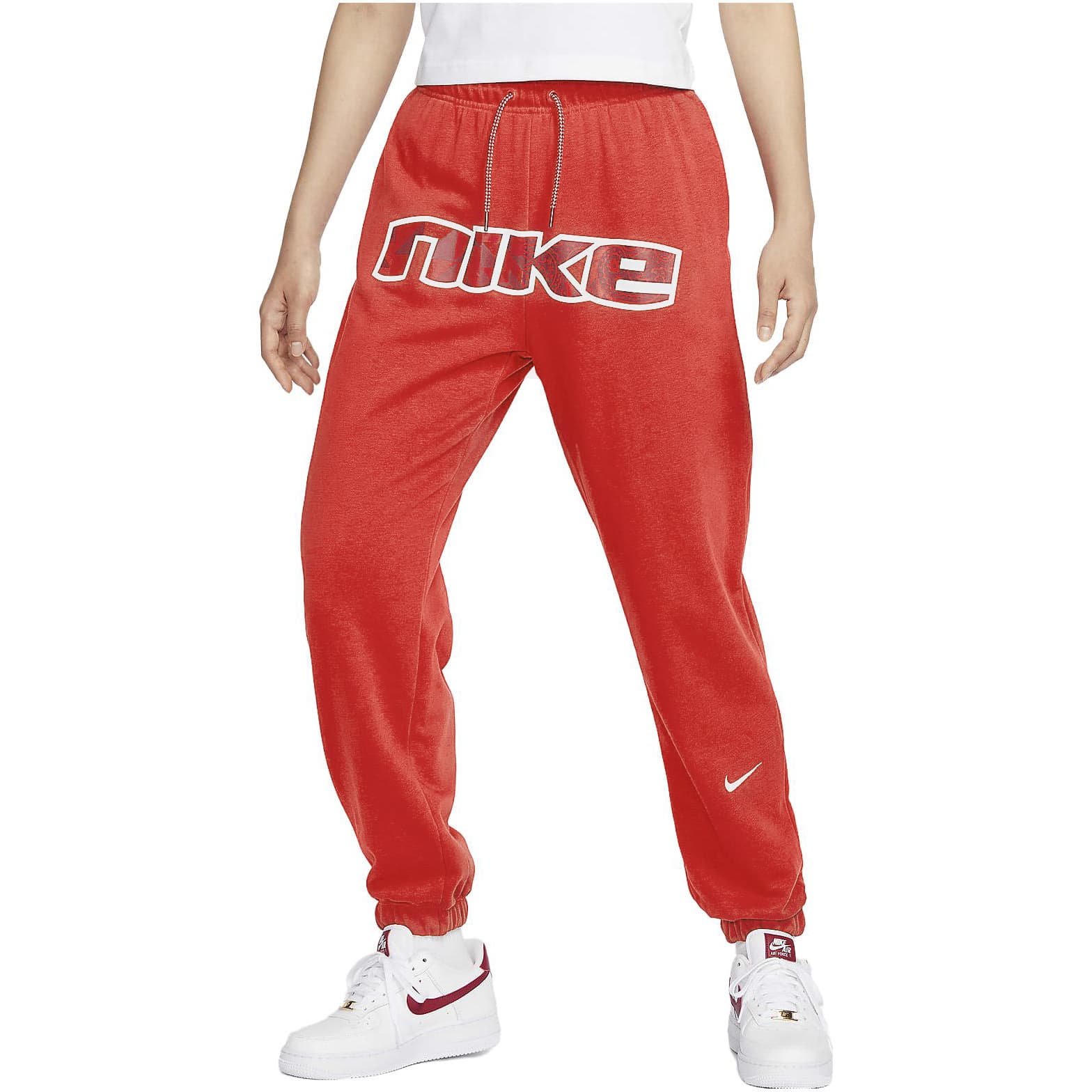 Штаны Nike Вязаные тренировочные брюки женские таинственного красного цвета - изображение 4