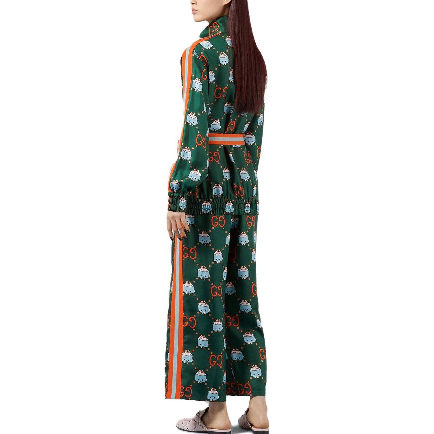 Платье Gucci SS23 Animal Print Silk Dress Green - изображение 7