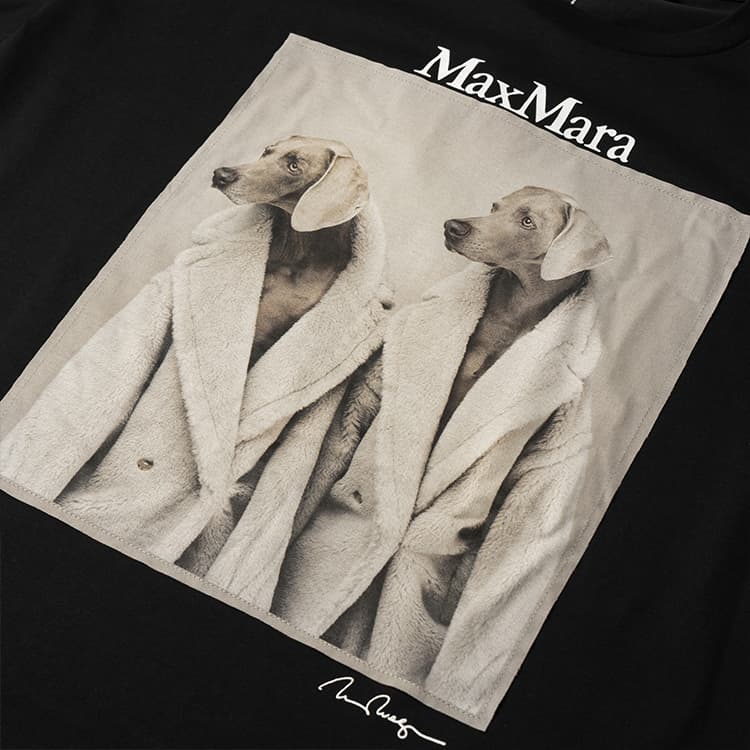 Футболка MaxMara Loose Fit Dog Print T-Shirt Black - изображение 9