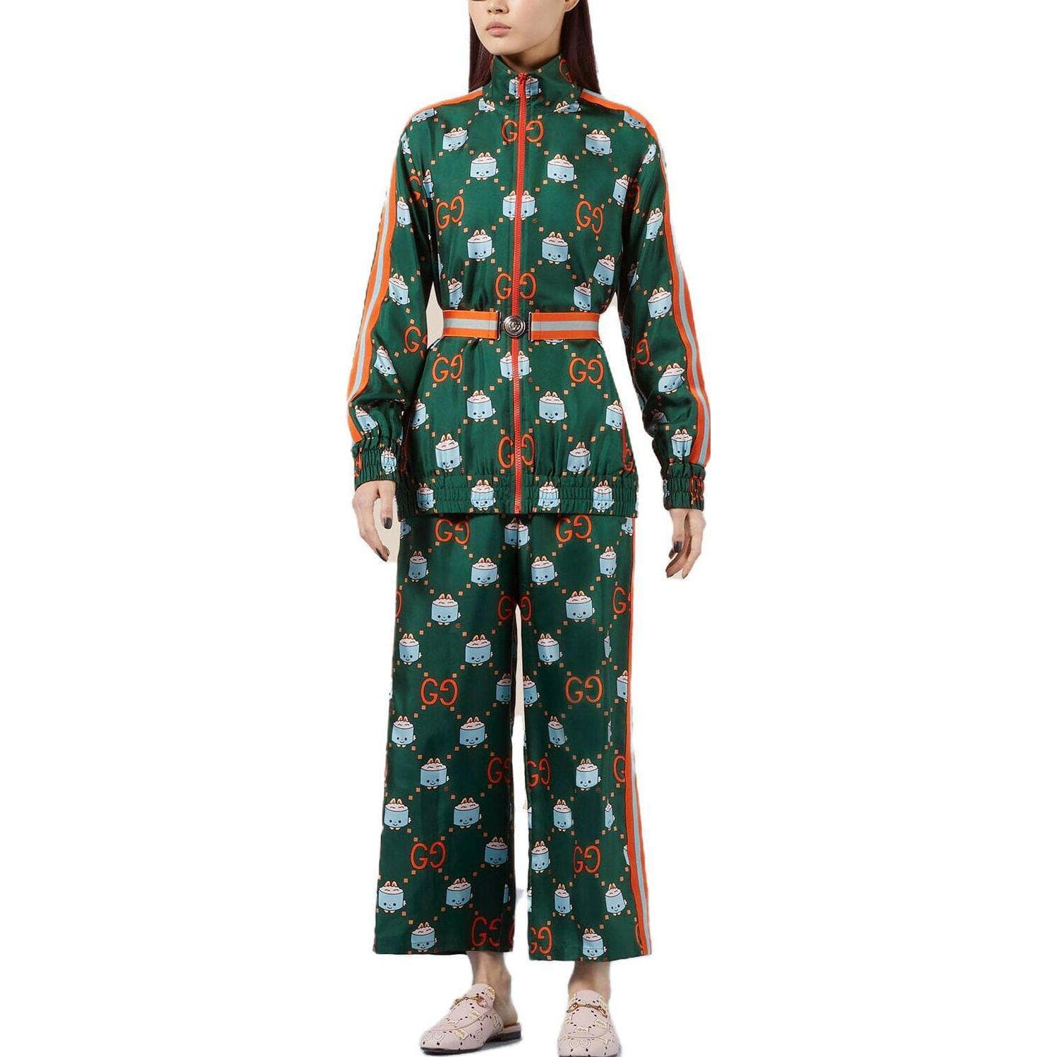 Платье Gucci SS23 Animal Print Silk Dress Green - изображение 3