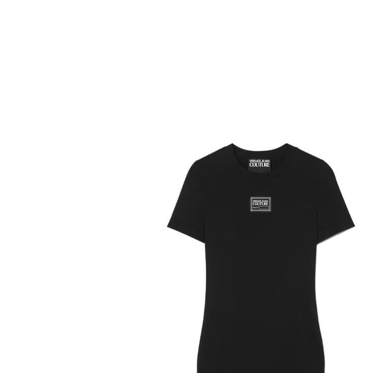 Платье VERSACE JEANS COUTURE SS23 Короткое платье с короткими рукавами женское черное - изображение 4