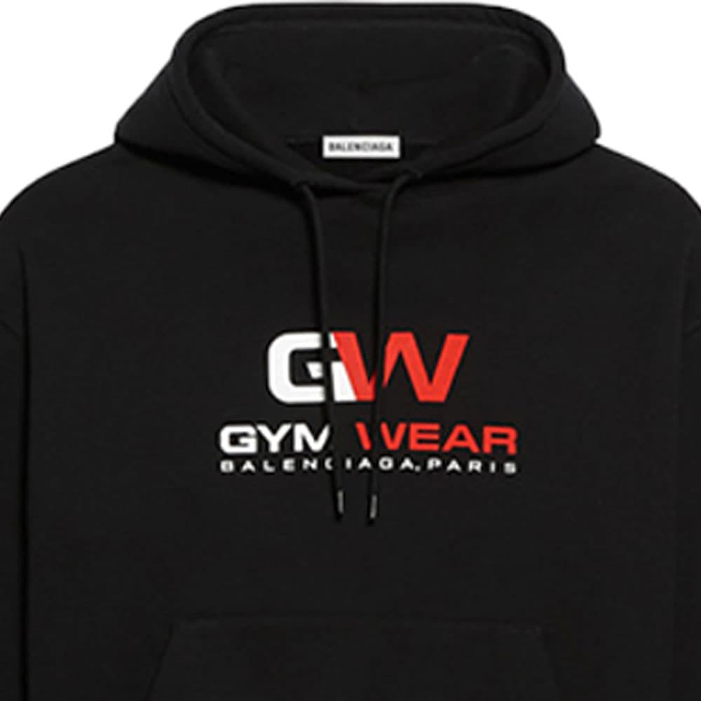 Худи Balenciaga Letter Embroidered Hoodie Black - изображение 6