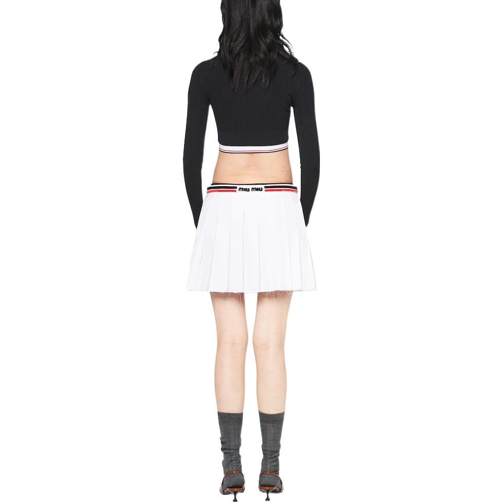 Юбка Miu Miu Pleated Skirt White - изображение 4