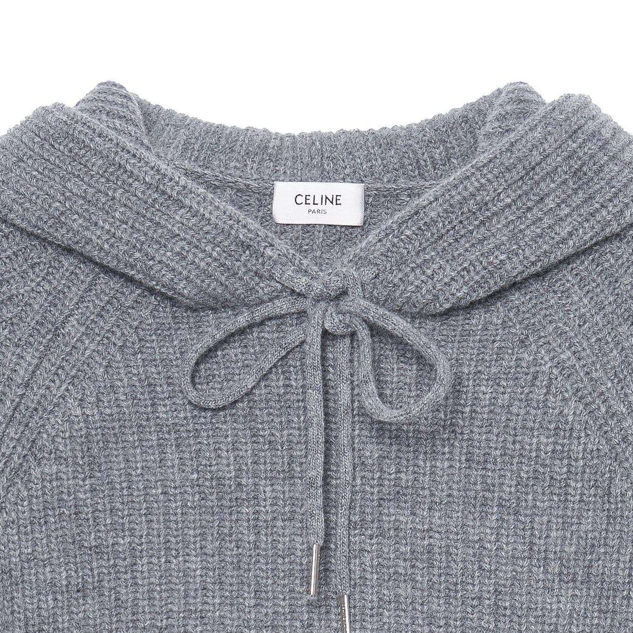 Худи CELINE Logo Wool Hoodie Gray - изображение 7