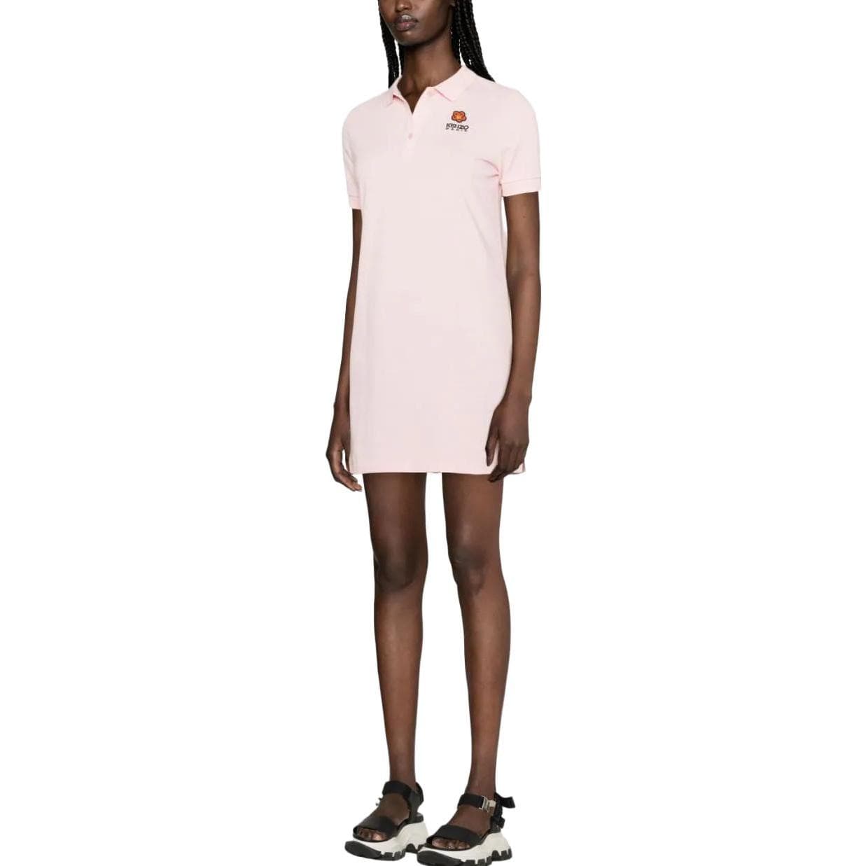 Платье KENZO Розовые Женские Короткие Платья с Рукавами - изображение 4