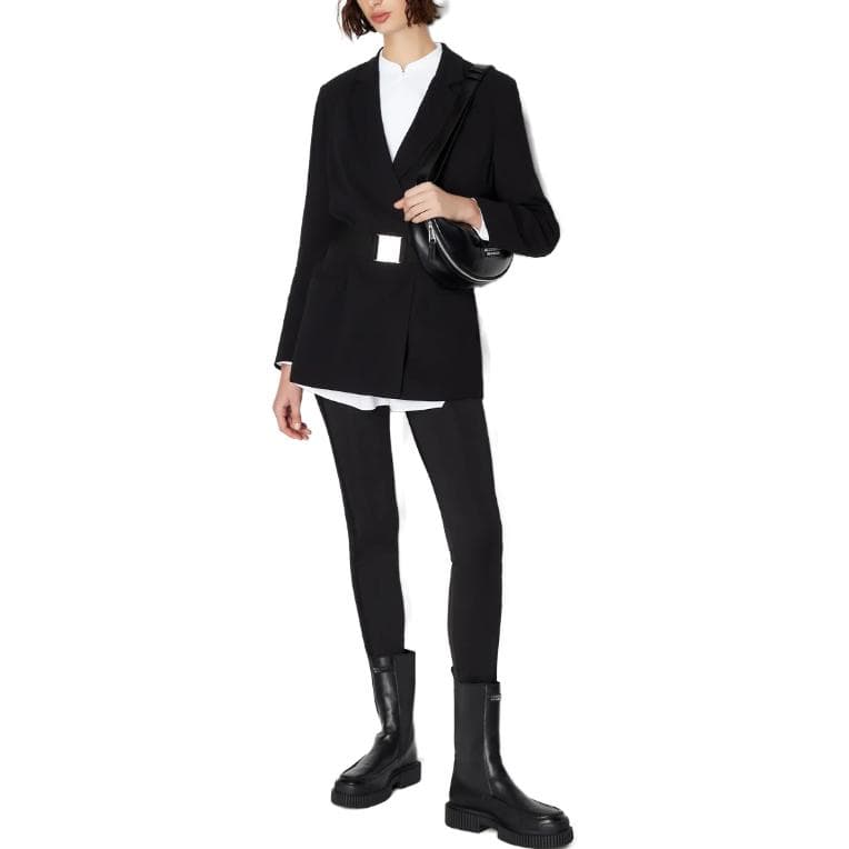 ARMANI EXCHANGEAE FW23 Бизнес Костюм Пальто Женские Черный - изображение 4