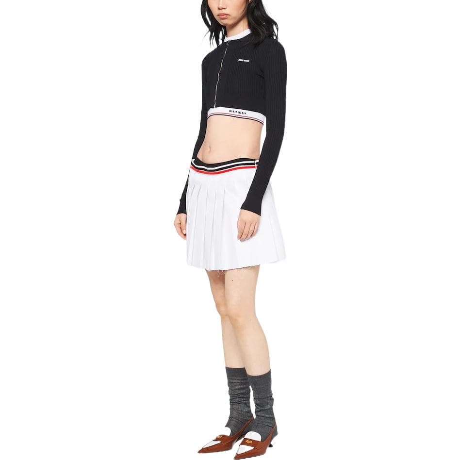 Юбка Miu Miu Pleated Skirt White - изображение 6