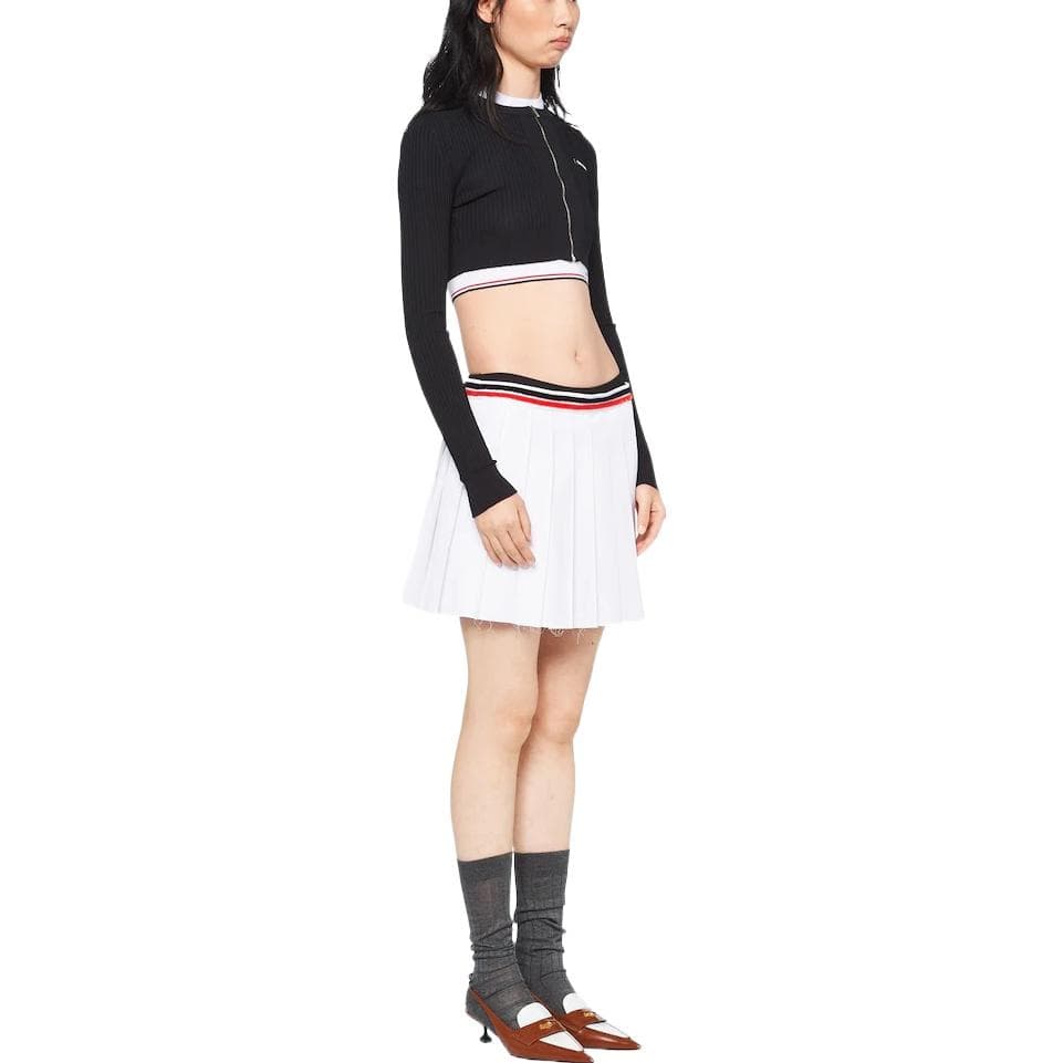 Юбка Miu Miu Pleated Skirt White - изображение 5
