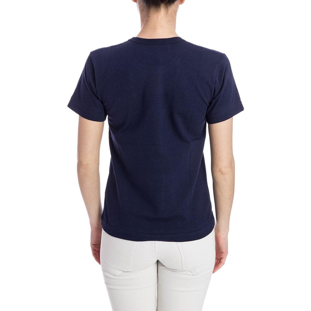 Футболка CDG Play Double Heart T-Shirt Navy - изображение 6