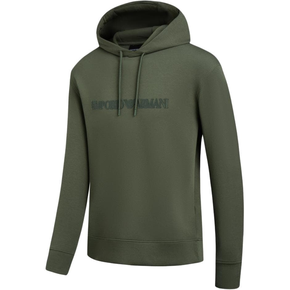 Худи EMPORIO ARMANI FW24 Толстовка Мужское Зеленое - изображение 3