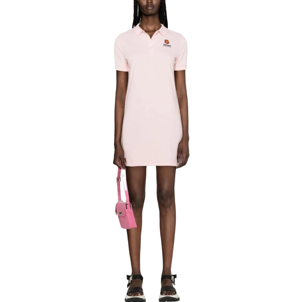 Платье KENZO Розовые Женские Короткие Платья с Рукавами - изображение 2