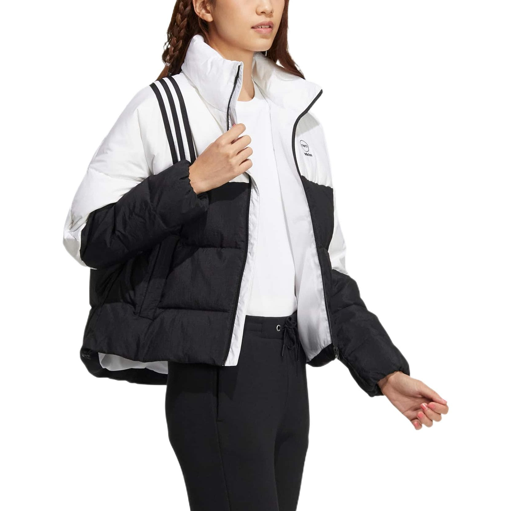 Пуховик adidas neo Letter Print Stripe Down Jacket - изображение 4