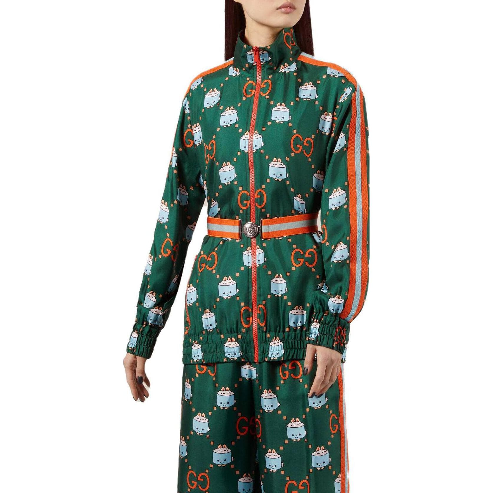 Платье Gucci SS23 Animal Print Silk Dress Green - изображение 5