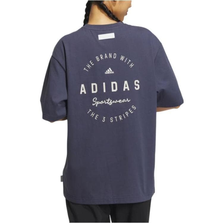 Футболка Adidas T-Shirt Женская Темно-Синяя - изображение 3