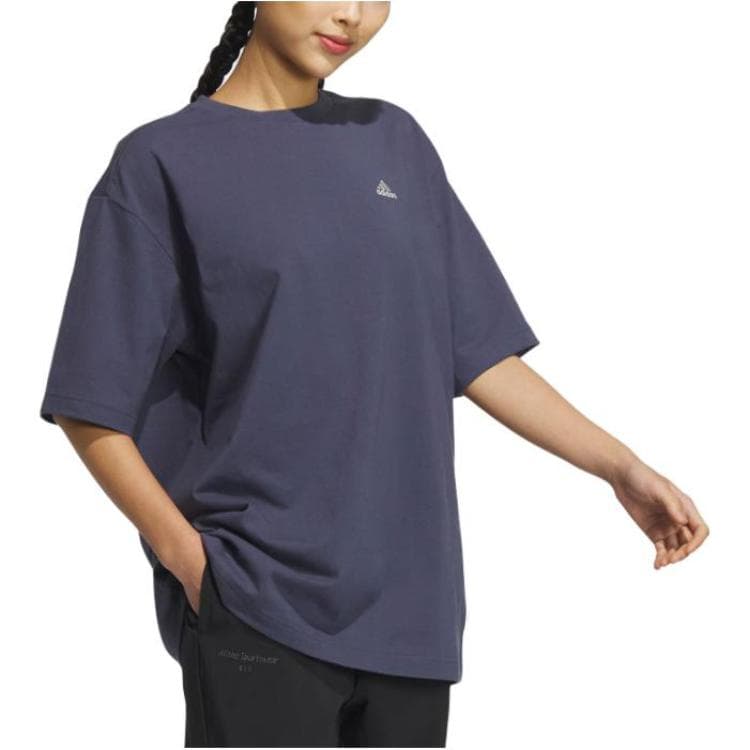 Футболка Adidas T-Shirt Женская Темно-Синяя - изображение 4