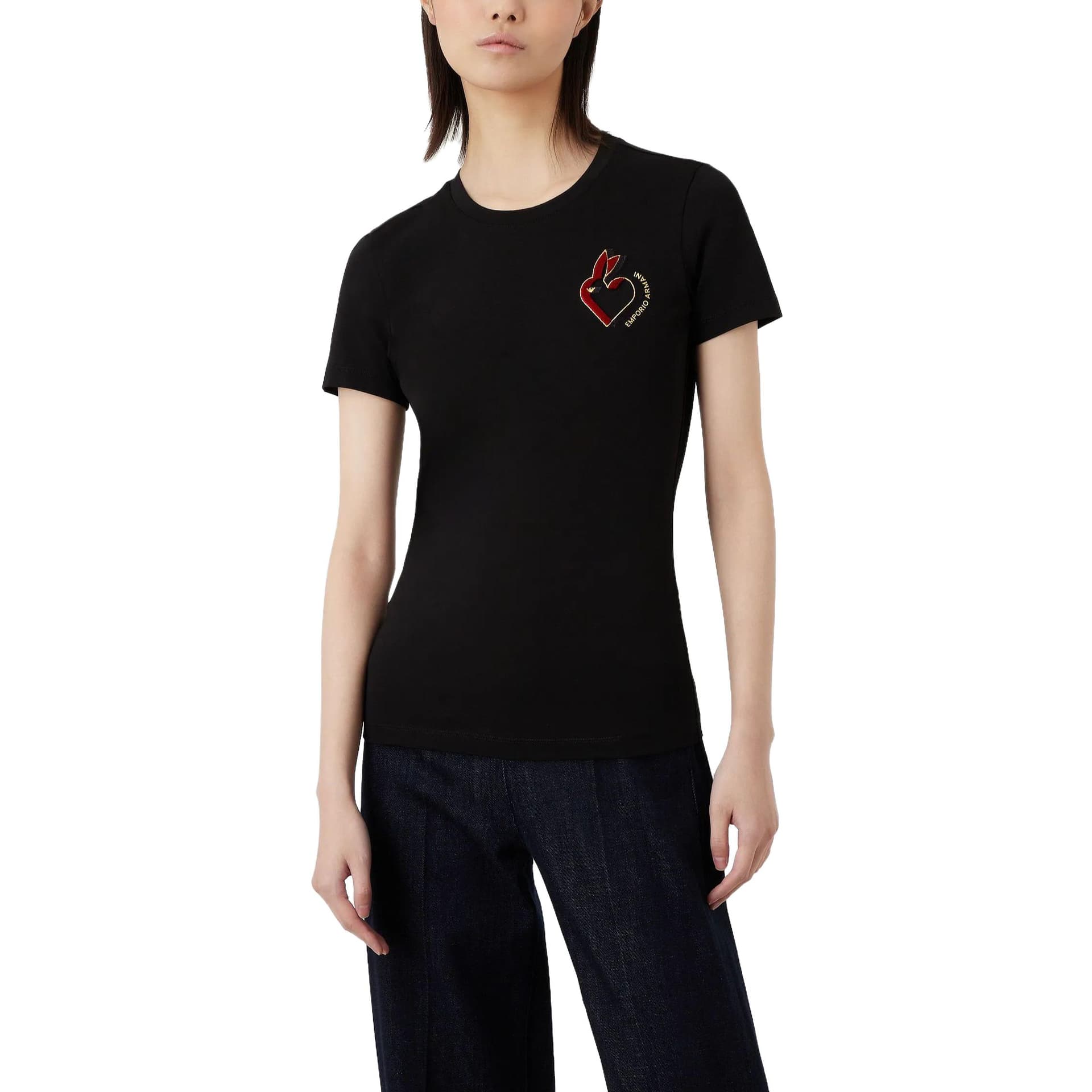 Футболка EMPORIO ARMANI T-рубашка женская черная - изображение 2