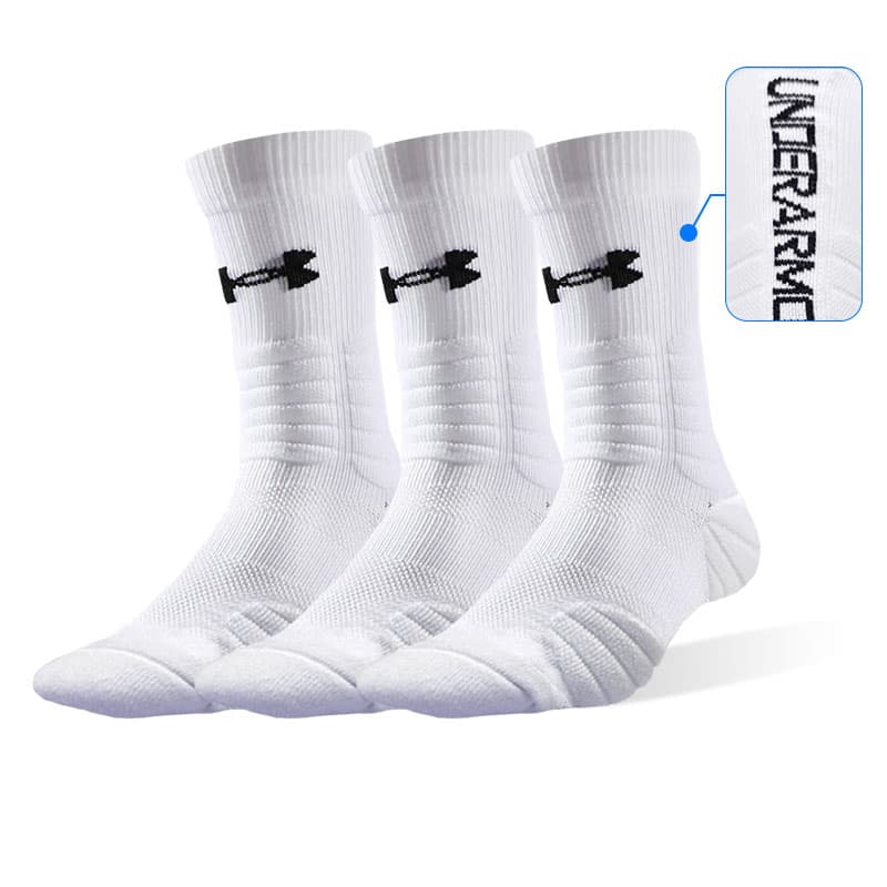 Носки для баскетбола Under Armour унисекс 3 упаковки белые - изображение 2