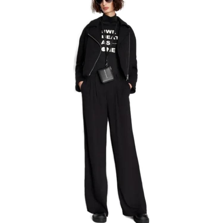 Куртка EMPORIO ARMANI FW23 Sustainability Values Certified Viscose Asymmetrical Zip Cropped Jacket - изображение 3