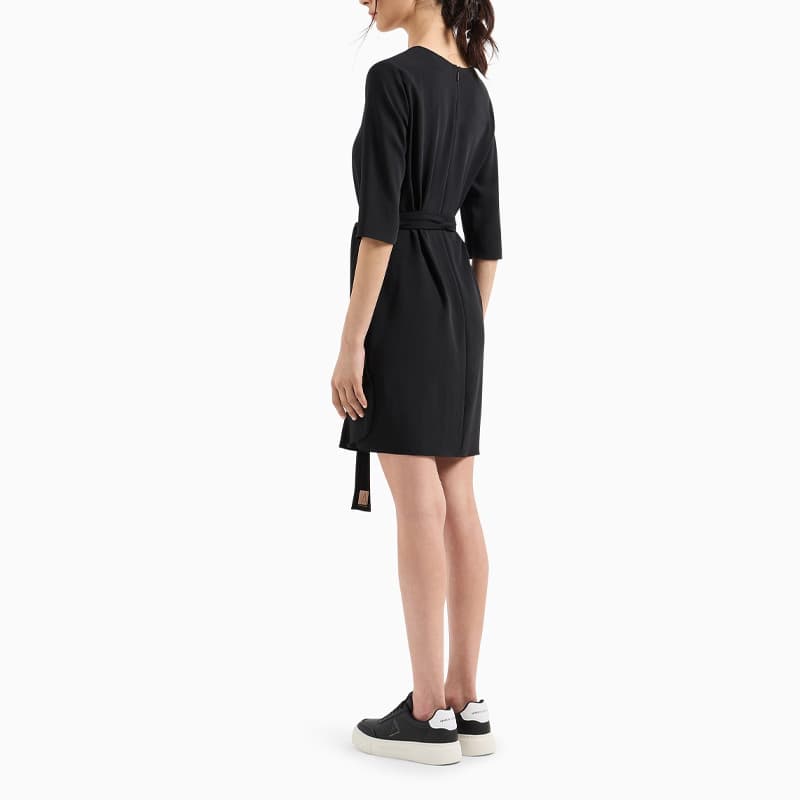 Платье ARMANI EXCHANGE FW24 Короткий Sleeved Платье Женские Черный - изображение 3