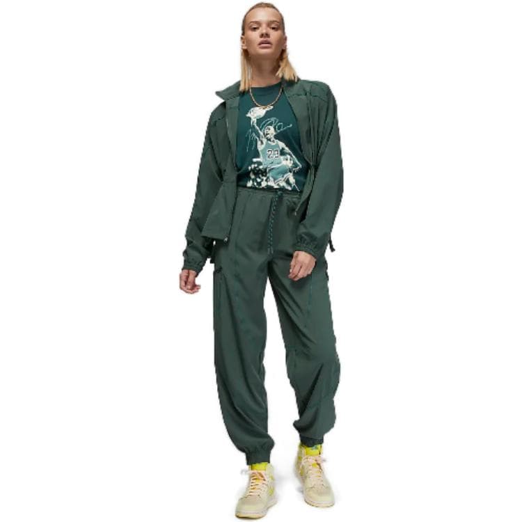 Футболка Jordan Sport Рукав с оборванным плечом T-рубашка Женская Темно-еловый зеленый - изображение 3