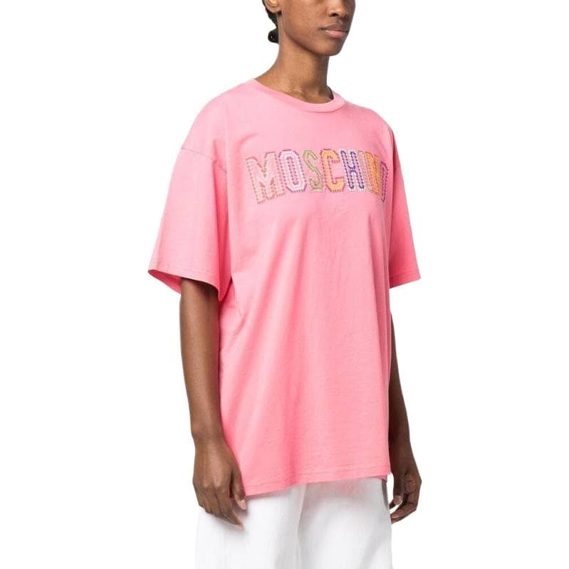 Футболка MOSCHINO Розовые Женские T-рубашки - изображение 4