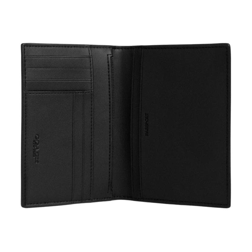 Картхолдер Coach Passport Case Покрытый холст Картхолдер Унисекс Черный - изображение 6