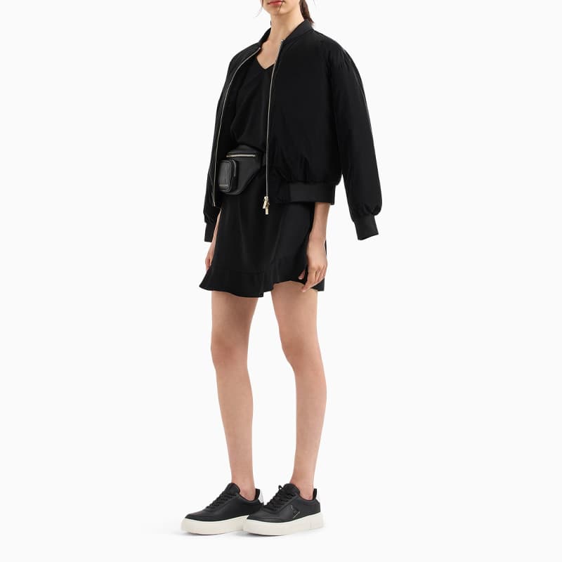 Платье ARMANI EXCHANGE FW24 Короткий Sleeved Платье Женские Черный - изображение 4