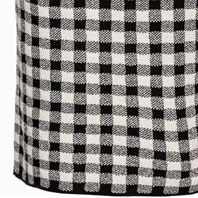 Юбка PINKO Checkered Bodycon Midi Dress Black White - изображение 3