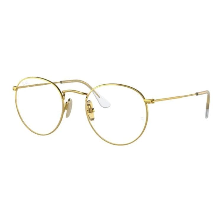 Оправа RayBan Металлические круглые очки с диоптриями унисекс золото - изображение 1