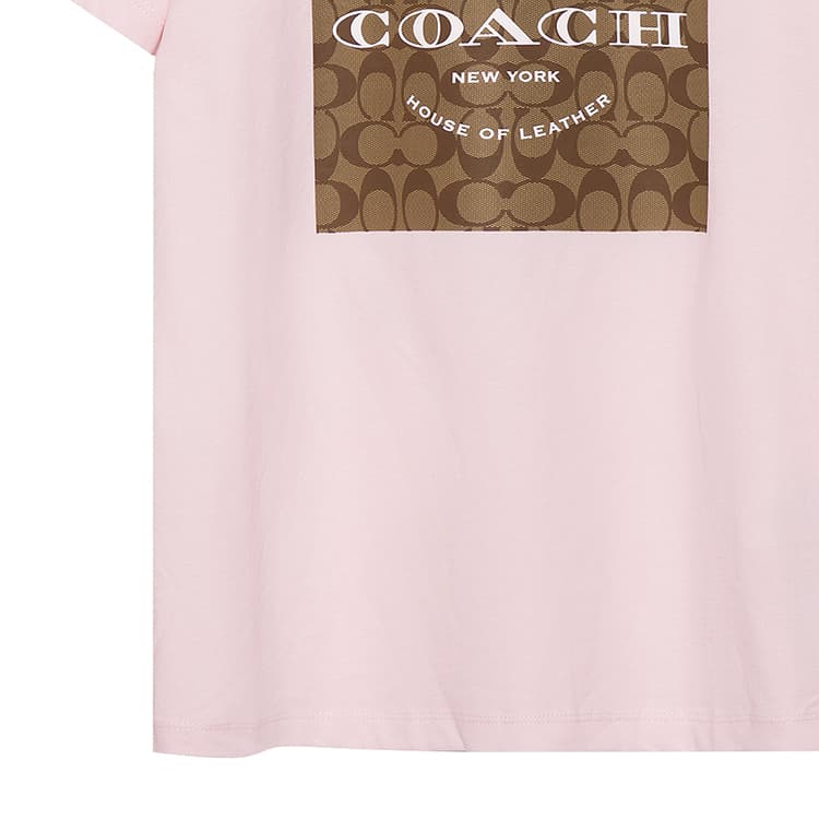 Футболка COACH SS23 Logo Print T-Shirt Pink - изображение 5