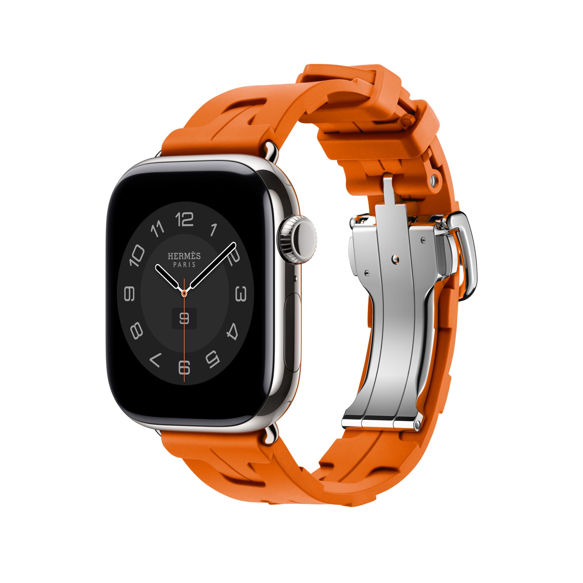 Ремешок для часов HERMES Ремень Apple Совместимость Фторкаучук Материал Зеленый Средний Kilim Один Обхват 41 42 45 46 мм Унисекс - изображение 2