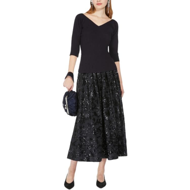 Юбка WEEKEND MaxMara Nome Wide Cotton Skirt With Sequins - изображение 2