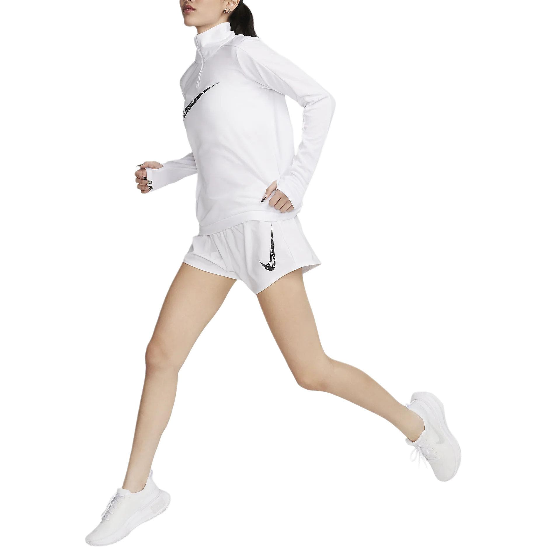 Кофта Nike Swoosh Half-Zip Long Sleeve Tee White - изображение 3