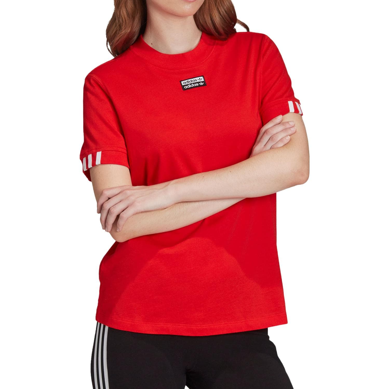 Футболка Adidas Red Женские T-рубашки - изображение 4