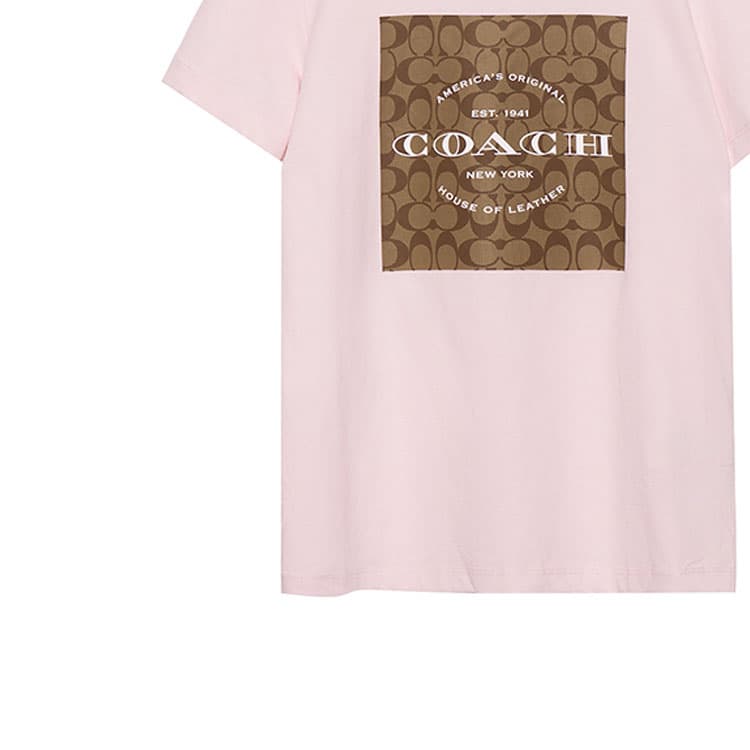 Футболка COACH SS23 Logo Print T-Shirt Pink - изображение 6