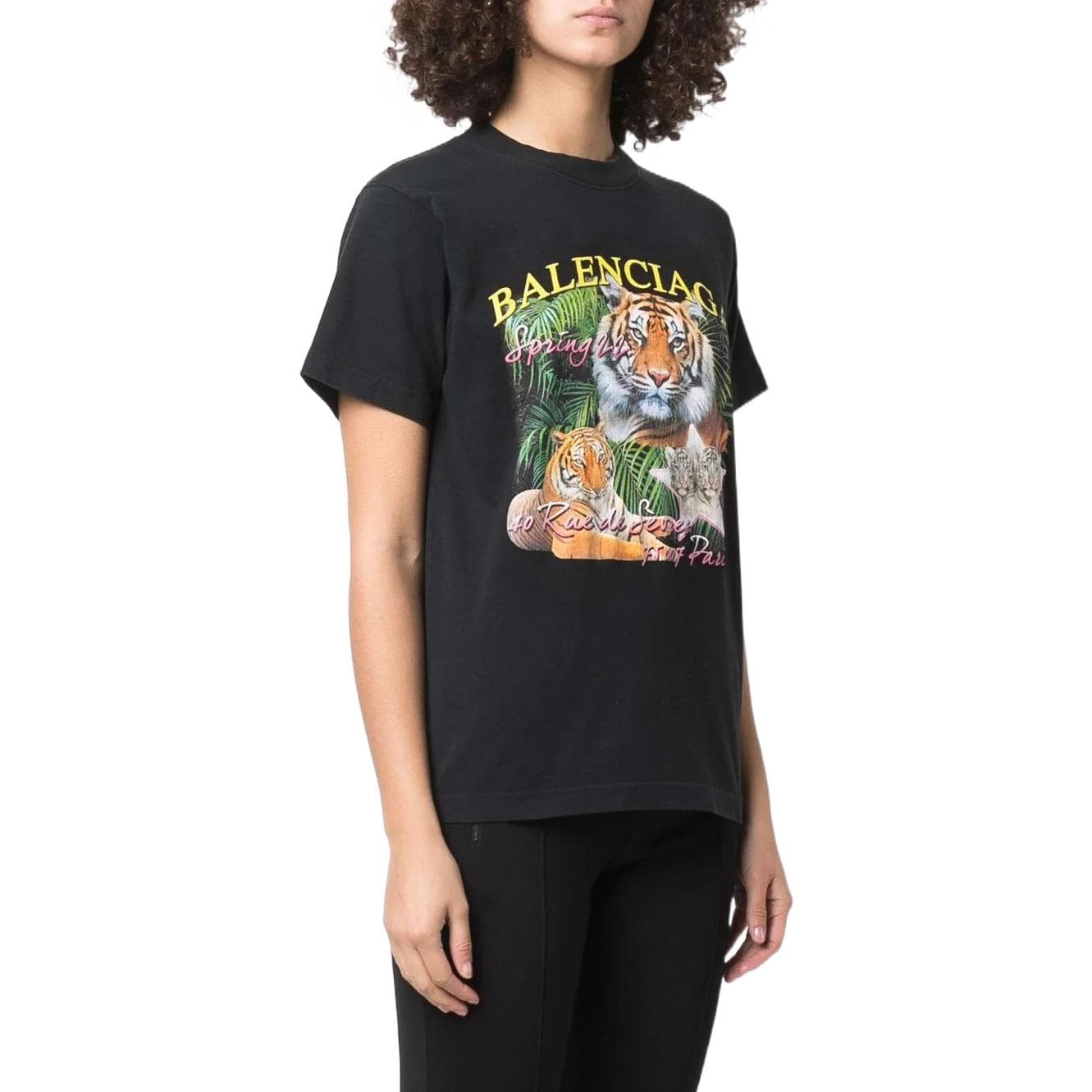 Футболка Balenciaga SS22 FBI Tiger Print T-Shirt Black - изображение 5