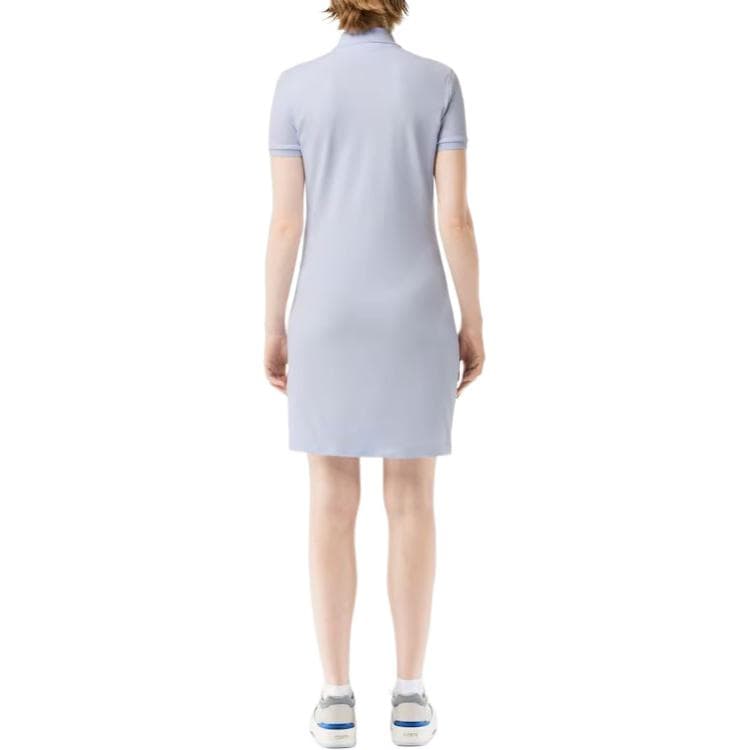 Платье LACOSTE Короткое платье с короткими рукавами Женское Феникс Синий - изображение 4