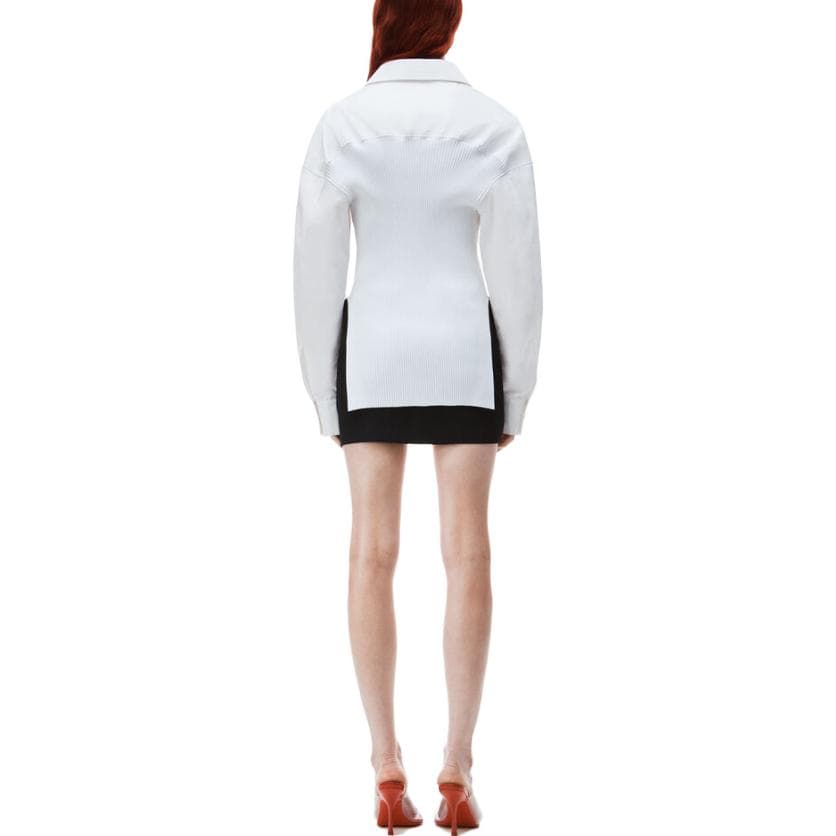 Блузка alexander wang FW23 Cotton Cinched Button Up With Ribbed Trim - изображение 3