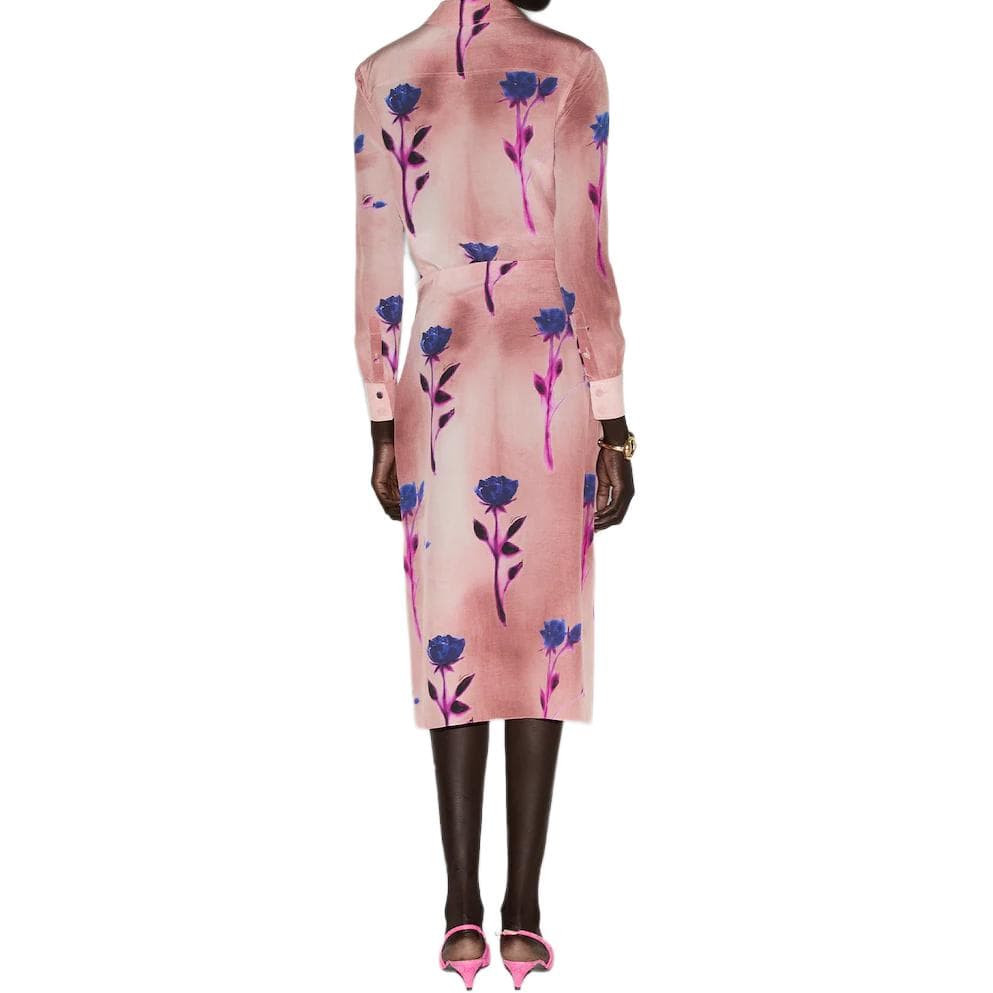 Юбка GUCCI Flora-Print Crepe De Chine Skirt - изображение 4