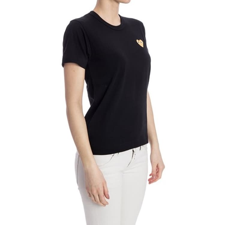 Футболка CDG Play Gold Heart T-Shirt Black - изображение 2
