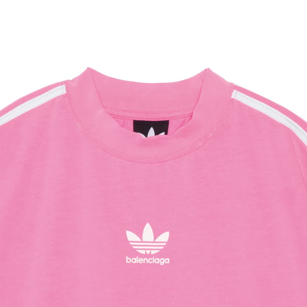 Футболка Balenciaga x adidas SS23 Striped Logo T-Shirt Pink - изображение 6
