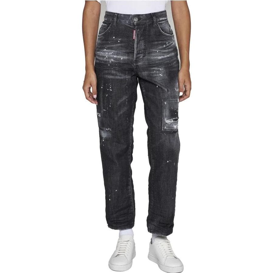 Джинсы DSQUARED 2 Черные Женские Джинсы - изображение 3