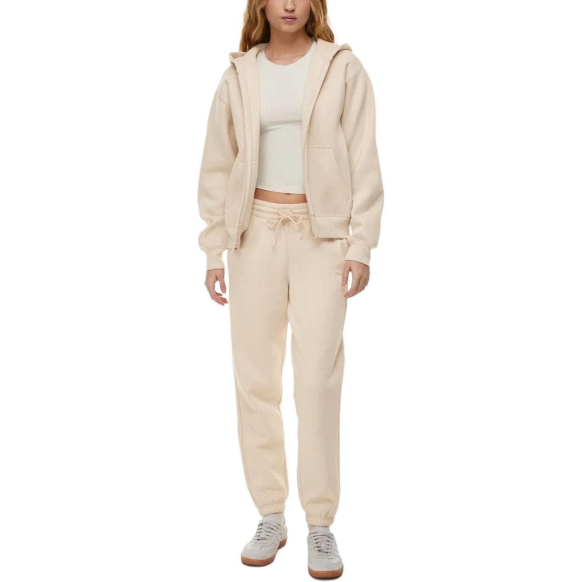 Худи ARITZIA Уютный флис Идеальная молния толстовка с флисовой подкладкой капюшон спущенные плечи длинные рукава - изображение 20