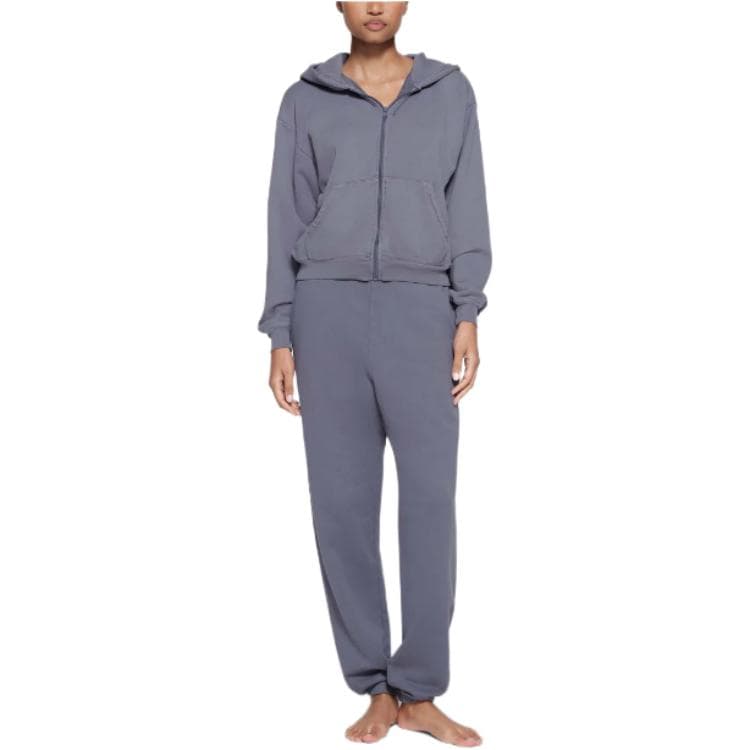 Худи SKIMS FRENCH TERRY CLASSIC ZIP UP HOODIE STEEL BLUE - изображение 2