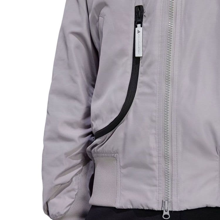 Куртка Adidas Bomber Stella McCartney Спортивная одежда Ткани вязаные Bomber Куртка Женская Голубино-серый - изображение 7